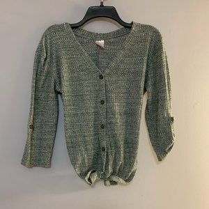 adorable gray button down sweater